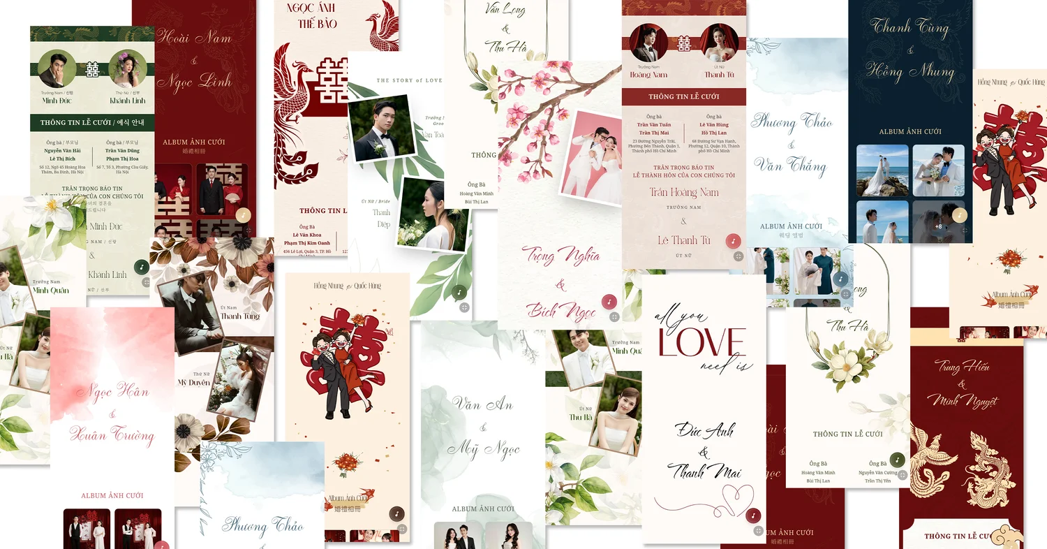 Thiệp cưới online đẹp – Tạo thiệp cưới miễn phí tại JUNE Wedding
