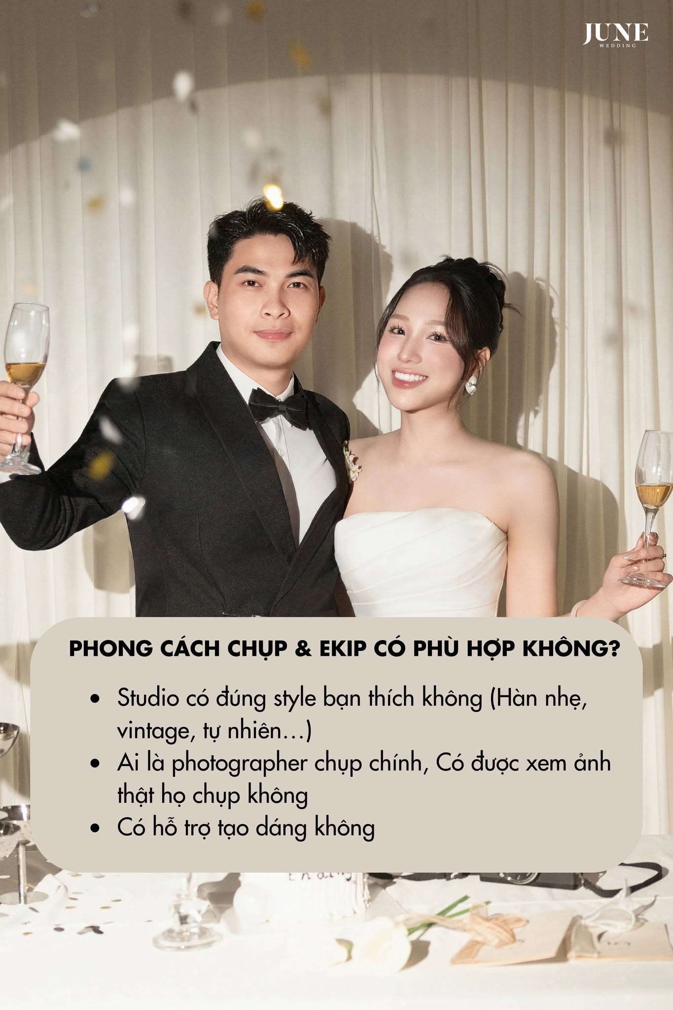 Phong cách chụp và ekip tại JUNE Wedding Studio