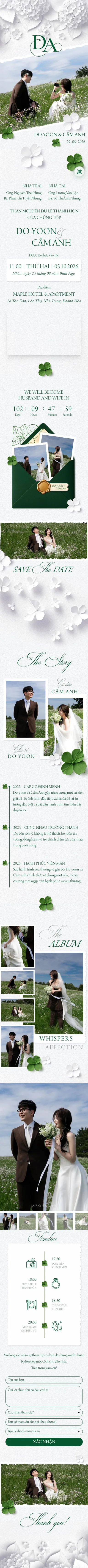 Mẫu thiệp cưới online Cẩm Tú Cầu