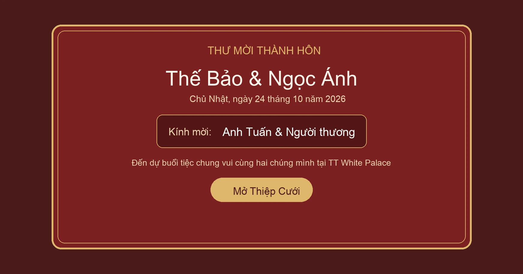 Ghi tên khách mời cá nhân hóa lên thiệp cưới