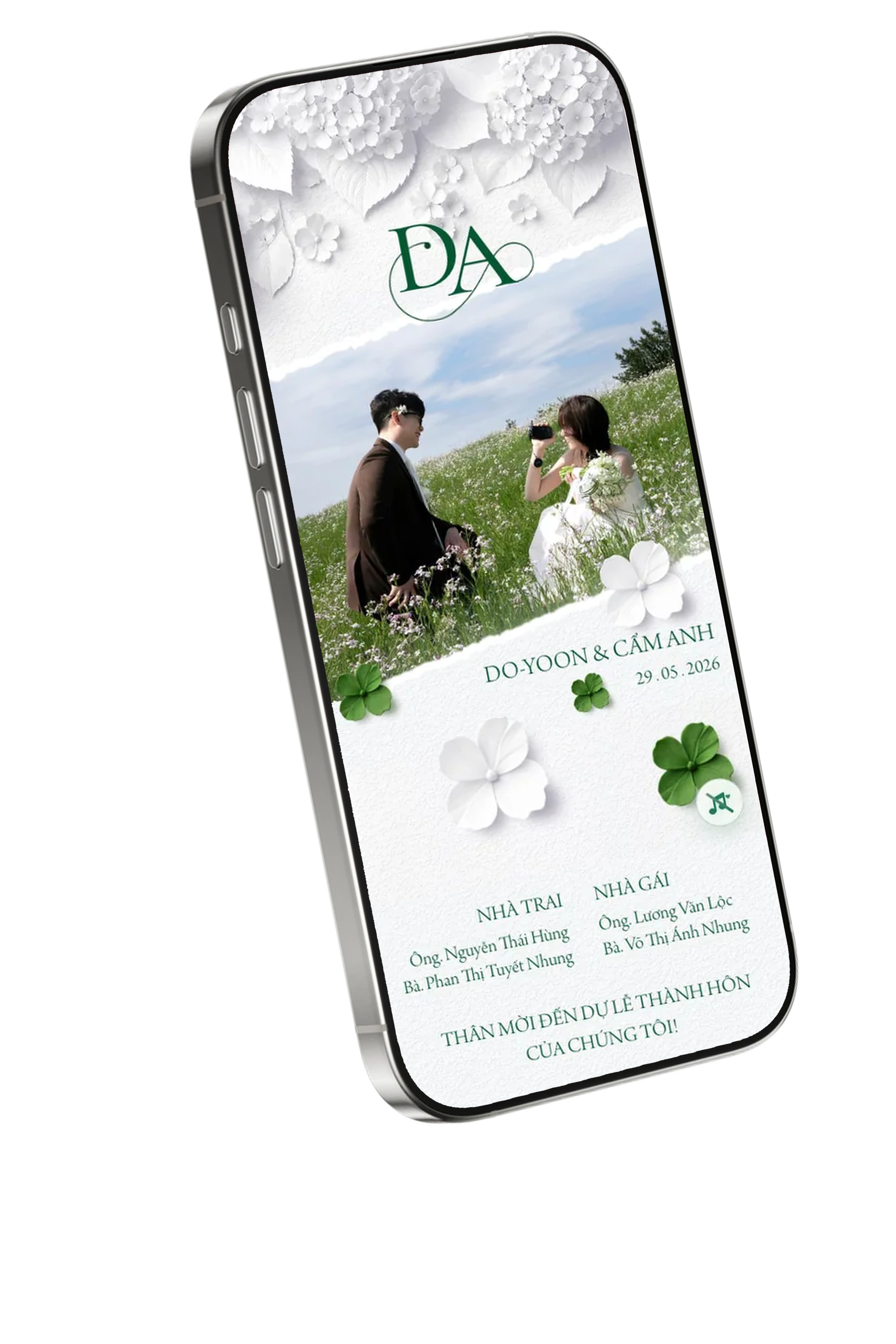 Mockup thiệp cưới online JUNE Wedding